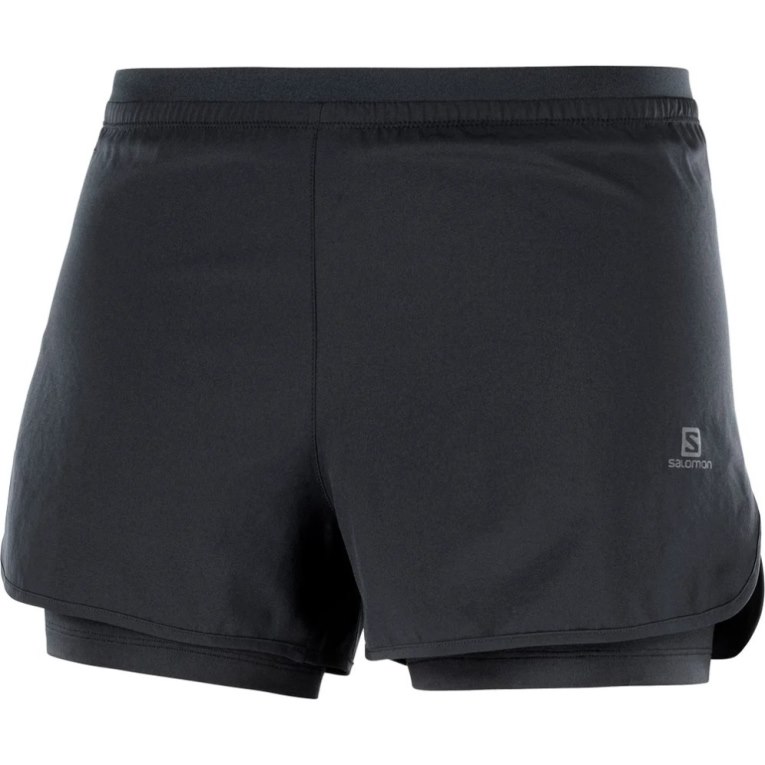 Black Salomon Cross 2in1 Women's Running Shorts | IE WV1079